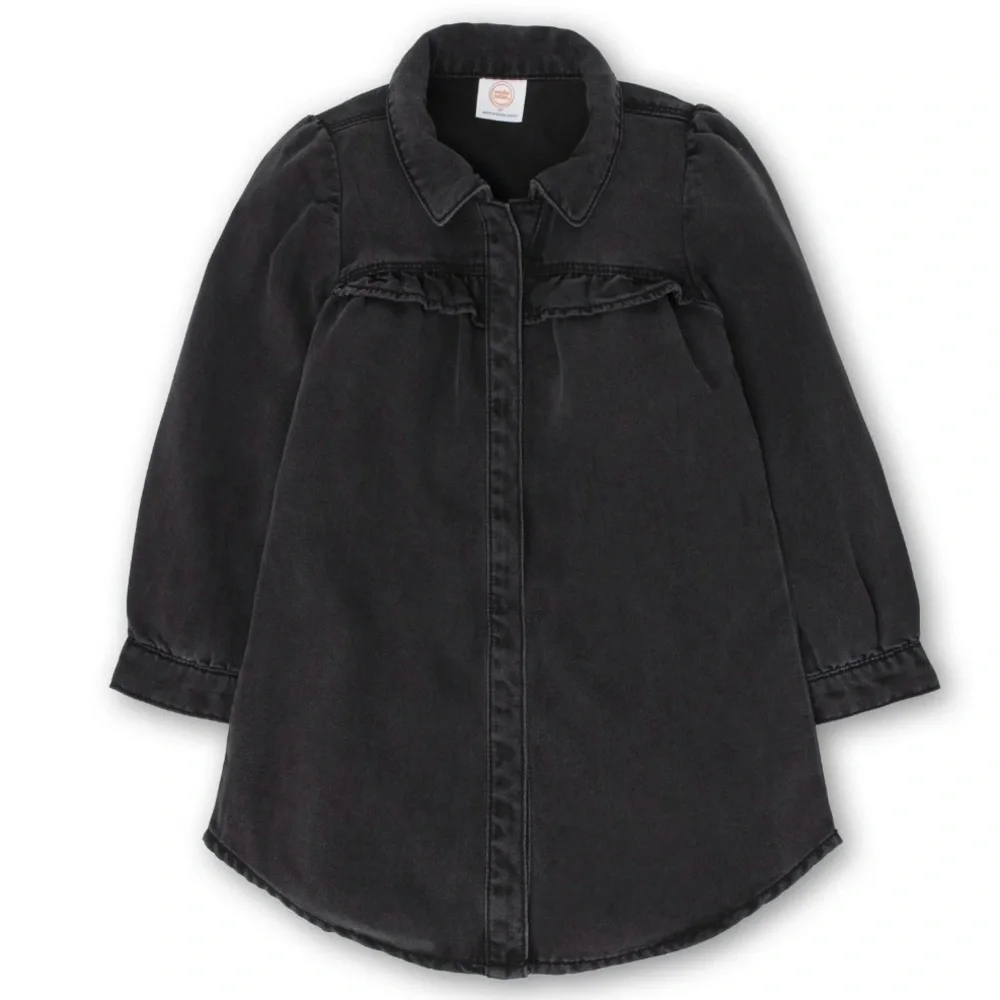 Wonder Nation Long Sleeve Denim Dress Black Size 3T
